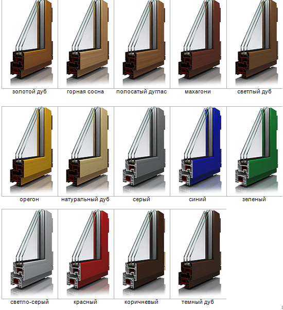 Цвета ламинации ПВХ профиля