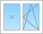Двустворчатое окно с поворотно-откидной и глухой створками