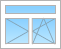 Т-образное окно с поворотной и поворотно-откидной створками