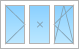 Трехстворчатое окно с поворотно-откидной